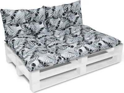 Produktbild von Amilian Palettenkissen SET Gartenkissen mit Rückenkissen Bankauflage Kissen Sitzpolster für Europaletten Sitzkissen: 80x120cm + 2 x40x60cm