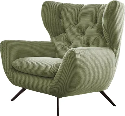 Produktbild von KAWOLA Sessel CHARME Hochlehnsessel Cord olivgrün