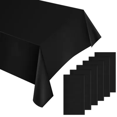 Produktbild von Einweg Tischdecke schwarz 137 x 274 cm wasserdicht für Bierzeltgarnitur Party