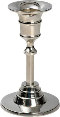 Produktbild von Stabkerzenhalter Messing Vernickelt Höhe 12cm Kerzenhalter Für Kerzen Bis Ø 2cm