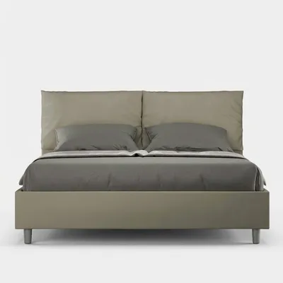 Produktbild von ITYHOME - Gepolstertes Bett mit Bettkasten 160x190 mit Kunstlederbezug Cappuccino Antea