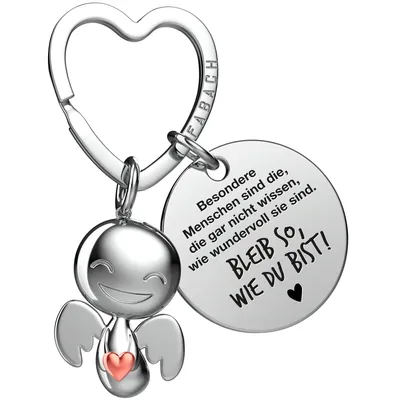 Produktbild von FABACH Beste Freundin Schutzengel Schlüsselanhänger mit Herz und Gravur – Engel Glücksbringer mit Botschaft – Geschenk für Freundinnen