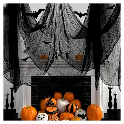 Produktbild von 500 x 215 cm Halloween Gruseliges Tuch Dekoration, Halloween Deko Innen Stoff, Gruselige Tücher für Party Dekoration Innen und Außen
