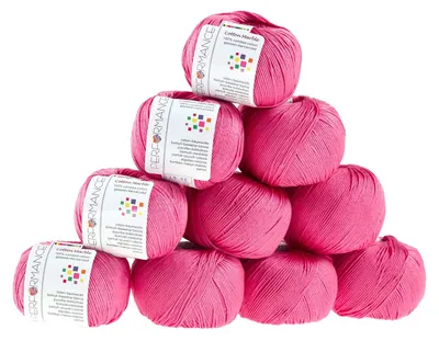 10 x 50g Strickgarn Cotton Marble, #34 fuchsia