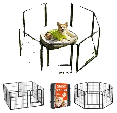 Productafbeelding van VEVOR Puppyren, afrastering voor puppy's, looprek voor puppy's, 61 cm, 8-delig. Speelplaats voor kleine honden, katten en andere kleine dieren. Opvouwbaar. Door de verschillende vormen veelzijdig inzetbaar