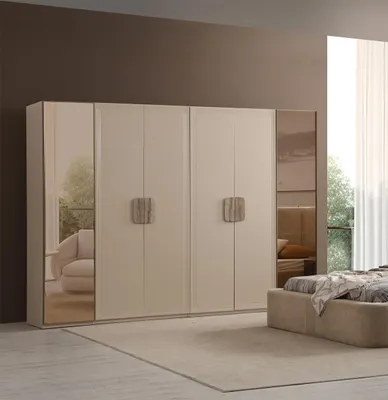 Immagine prodotto di Armadio da camera da letto beige Armadio contenitore di design Mobili in legno