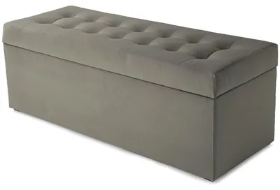 Obrázok produktu pre MG Design, šedá taburetka s úložným priestorom, 45x120 cm - objem úložného priestoru 140 litrov, nosnosť do 300 kg, jemná a lesklá, ľahko sa udržiava, vhodná do obývačky a predsiene