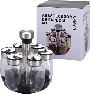 Produktbild von Drehbares Kräuterkästchen - Raumbewahrend - 6 Gläser