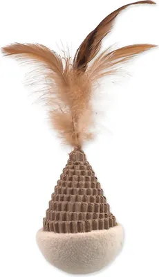 Image de Jouet MC Natural Fun Cône avec plumes carton/peluche blanc 6 cm