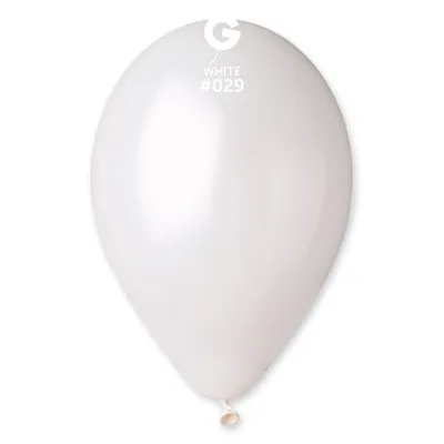 Obrázek produktu pro Gemar latexové balónky - metalické - bílé - 100 ks - 26 cm