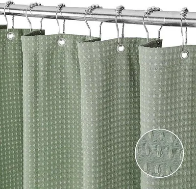 Produktbild von Famanu Duschvorhang wasserdicht mit Magnet - Waschbares Textil 183 x 198 cm
