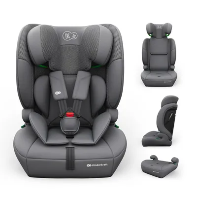 Obrázok produktu pre Detská autosedačka Kinderkraft COMFORT UP 2 PLUS, 76–150 cm, i-Size R129, 3 v 1, 5-bodový pás, nastaviteľná opierka hlavy, SPS+, sivá