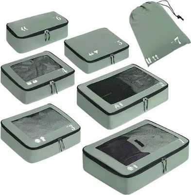 Productafbeelding van Famanu Packzakorganizers - Set voor het organiseren van bagage - Geschikt voor rugzak en koffer