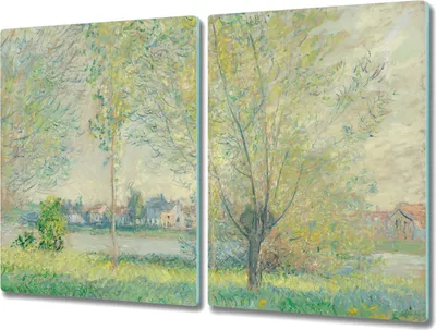 Produktbild von Coloray Herdabdeckplatte 2x40x52 cm Schneidebrett Kochplattenabdeckung Küchenbrett Hackbrett - Monet Weiden
