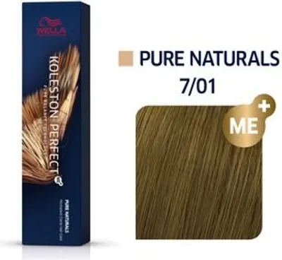 Produktbild von Wella Koleston Perfect Me+ Pure Naturals Permanente Haarfarbe 7/01, 60 ml, für Welloxon Perfect 1:1 Mischverhältnis, weniger Haarschädigung, allergie-reduzierend