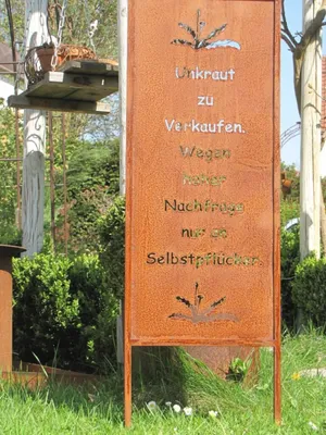 Produktbild von Edelrost Gartenschild "Unkraut zu Verkaufen"