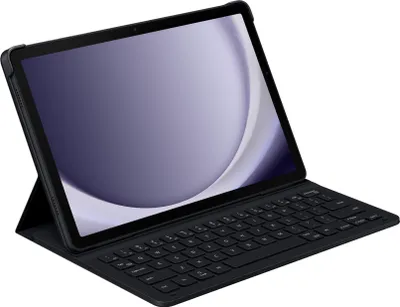 Zdjęcie produktu dla Samsung EF-DX211 - Klawiatura i etui folio (okładka książki) - Slim - POGO pin - QWERTZ - Czarna klawiatura, czarne etui - do Galaxy Tab A9+ (EF-DX211BBGGDE)
