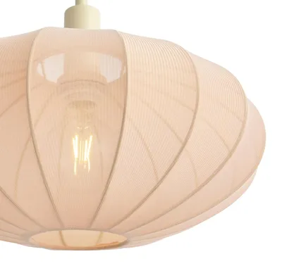 Produktbild von Japandi Stehleuchte Beige mit STOffschirm Creme Bida