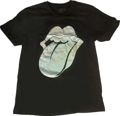 Zdjęcie produktu dla The Rolling Stones Foil Tongue Black 2XL Damskie Koszulka