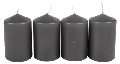 Image de BURI Bougies de couronne de l'Avent grises Lot de 4 bougies de Noël Bougie de cire à bouts 50x80mm