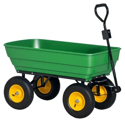 Produktbild von Gartenwagen, Kippbehälter, langlebiger Stahl, armeegrün
