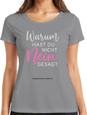Produktbild von Warum hast du nicht Nein gesagt lustig sarkastisch Geschenk JGA Damen T-Shirt, Grau, M