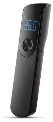 Productafbeelding van Digitale thermometer van Planet Tech met LCD-display, contactloos, geschikt voor kinderen en volwassenen, snelle meting, hoge precisie, zwart