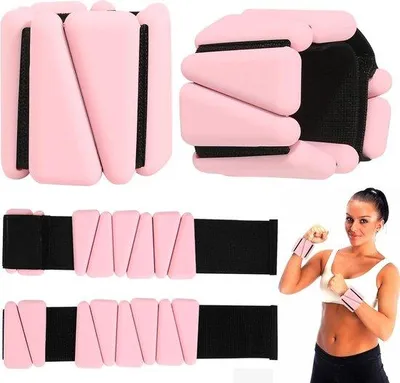 Zdjęcie produktu dla Mankiety z obciążeniem, przenośne, 1 funt, czerwone obciążniki, do jogi, pilatesu, ćwiczeń cardio