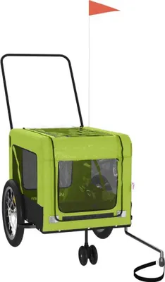Immagine prodotto di vidaXL Cani da Rimorchio per Biciclette Verde e Nero Tessuto Oxford e Ferro