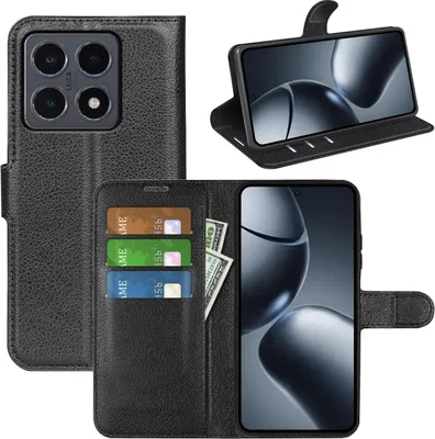 Obrázok produktu pre Pre Xiaomi 15T Leatherette Flip Book Wallet Mobile Phone Case Black