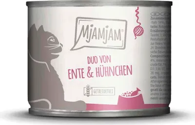 Produktbild von Mjamjam 200gx6 DUO Ente & Hühnchen & Möhrchen