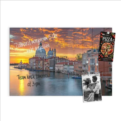 Produktbild von Magnettafel 90x60cm Pinnwand Whiteboard beschreibbar - Venedig bei Sonnenuntergang