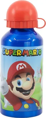 Produktbild von Super Mario Aluminium Flasche 400 ml – Robuste Kinder Trinkflasche