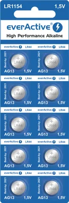 Produktbild von everActive AG13 1.5V, 10x Batterien, Alkaline, Mini, G13 LR1154 LR44, 10 Stück – 1 Blisterkarte