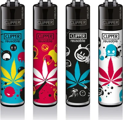 Produktbild von Clipper Reibradfeuerzeuge Bad Smiley, 4 Stück