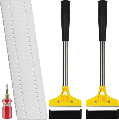 Produktbild von Tapetenschaber 30 cm, 30 Ersatzklingen, Gummigriff, für Wandfarbe und Bodenfliesen