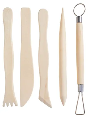 Produktbild von VBS Modellierwerkzeug-Set, Holz, 5-tlg.