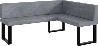 Produktbild von MEBLINI Eckbank für Esszimmer - Küchenbank - Essecke - Sitzecke Küche - TONI - U-Beine 128x168x87cm Rechts - Grau Samt