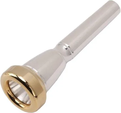 Productafbeelding van Koperen blaasinstrument - Rijk aan metaal - Goudkleurig - Trompetgedeelte - Geschikt voor beginners - Koperen trompetgeluiden met mondstuk.
