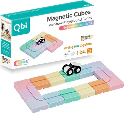 Produktbild von Klemmbausteine Magnetisch Qbi Beginner - Flaches Puzzle