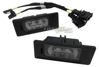 Produktbild von 2x Original Skoda LED Kennzeichenbeleuchtung + CanBus Anschluss Adapter Kabel 8K
