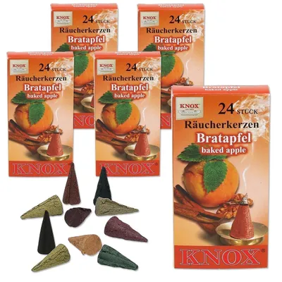 Produktbild von KNOX - 5er Set Räucherkerzen Räucherkegel Gr. M - Bratapfel