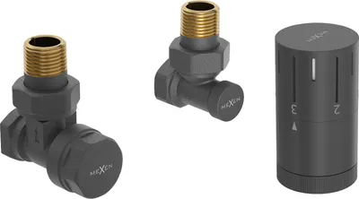 Produktbild von Mexen G05 Thermostatventil-Winkelset, Anthrazit - W901-958-66