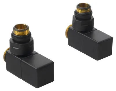 Produktbild von Sapho CUBE Anschlussgarnitur, Eckform, schwarz matt