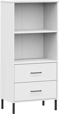 Produktbild von vidaXL Bücherregal OSLO mit 2 Schubladen Weiß 60x35x128,5cm Massivholz