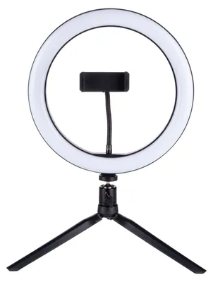 Obrázok produktu pre Grundig krúžkové svetlo na statíve Selfie krúžkové svetlo ⌀ 25 CM 3 farby svetla 11 úrovní jasu Flexibilný krk USB dobíjanie Držiak na telefón Osvetlenie LED na statíve