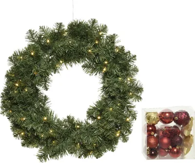 Produktbild von Kaemingk Tannenkranz künstlich beleuchtet 50 Lichter warmweiß