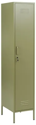 Obrázok produktu pre BELIANI, kovová skriňa, zelená, oceľ, výška 185 cm, moderný dizajn, s uzamykateľnými dverami, tyč na vešanie, 2 háčiky na dvere, 5 priehradiek, vhodná do obývačky, spálne, kancelárie alebo archívu
