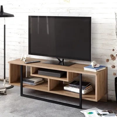Obrázok produktu pre Skye Decor, Asal- Asal (120) ZNA, farba orech, čierna, TV skrinky, 40,2x119,4x35,2 cm, 100% melamínom potiahnutá drevotrieska