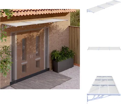 Obrázek produktu pro vidaXL Dveřní stříška šedá a průhledná 358,5x90 cm polykarbonát - Markýzy